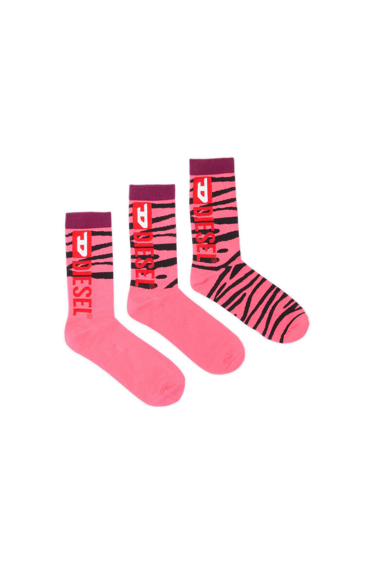 SKM-RAY-THREEPACK Man: Three-pack of socks with zebra design | Diesel 00SAYJ0WFAC