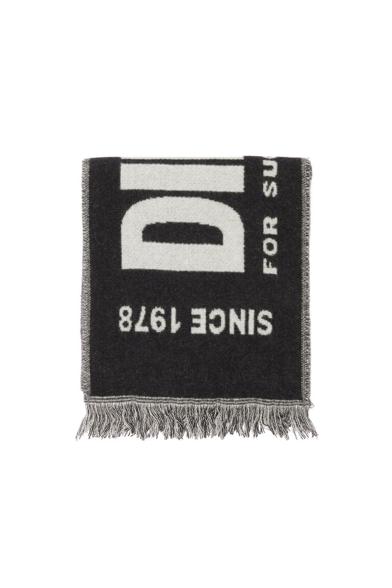 S-BISC-NEW Man: Blended wool scarf with jacquard logo | Diesel 8052105709366