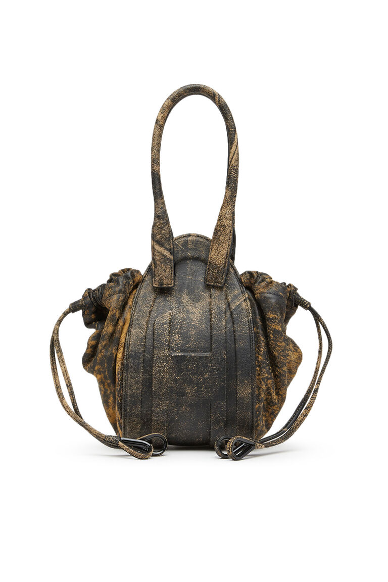 1DR-FOLD XS Woman: Oval logo handbag in marbled leather | Diesel 8059038199448