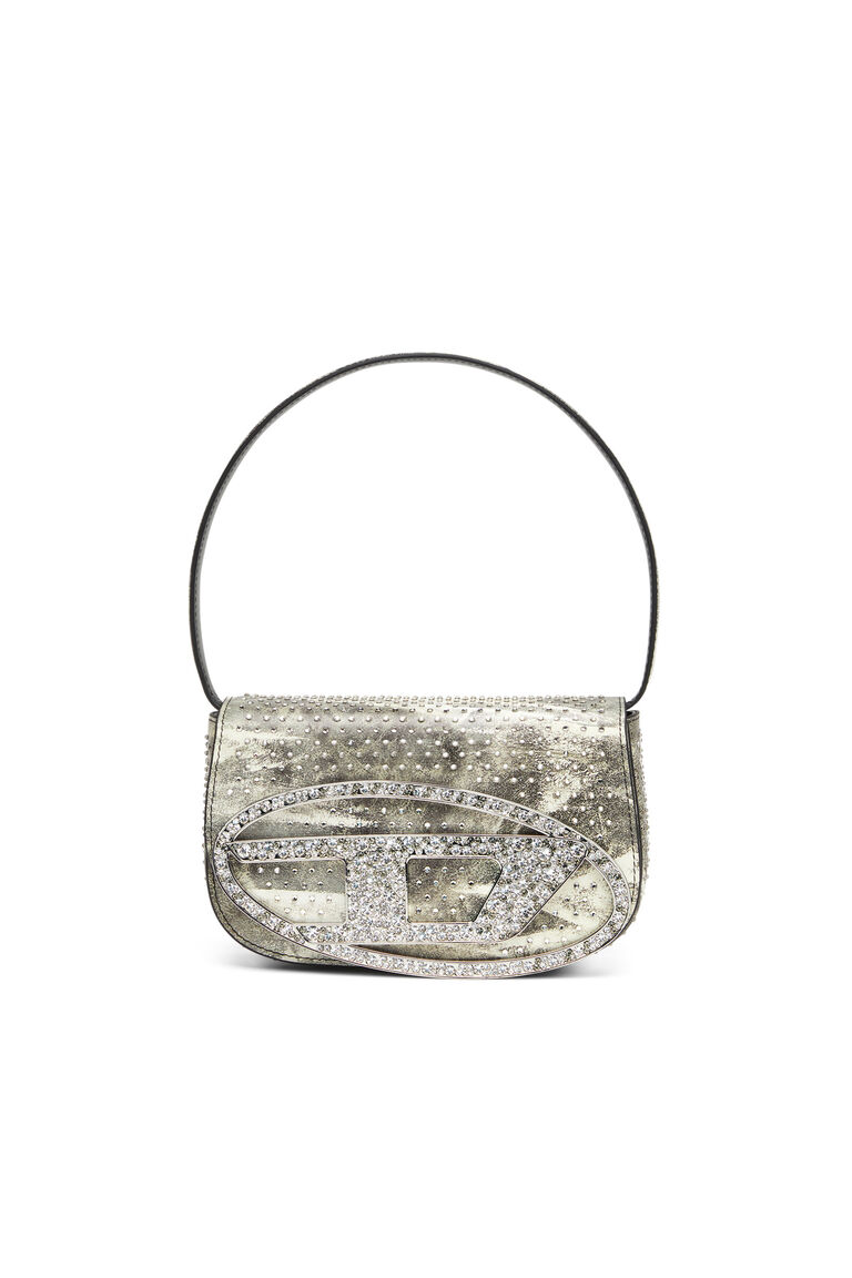 1DR Woman: Crystal-embellished leather shoulder bag | Diesel 8059038199950