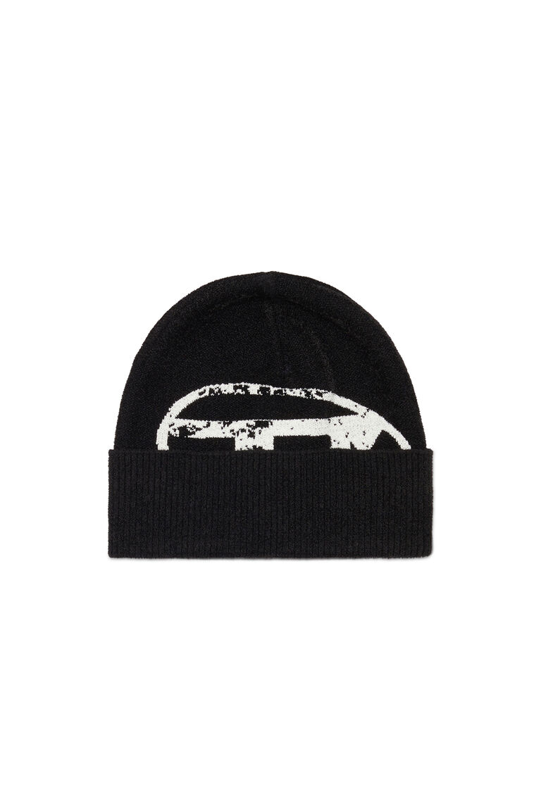 Women's Beanie with distressed oval D logo | K-URIUS Diesel 8059038680113