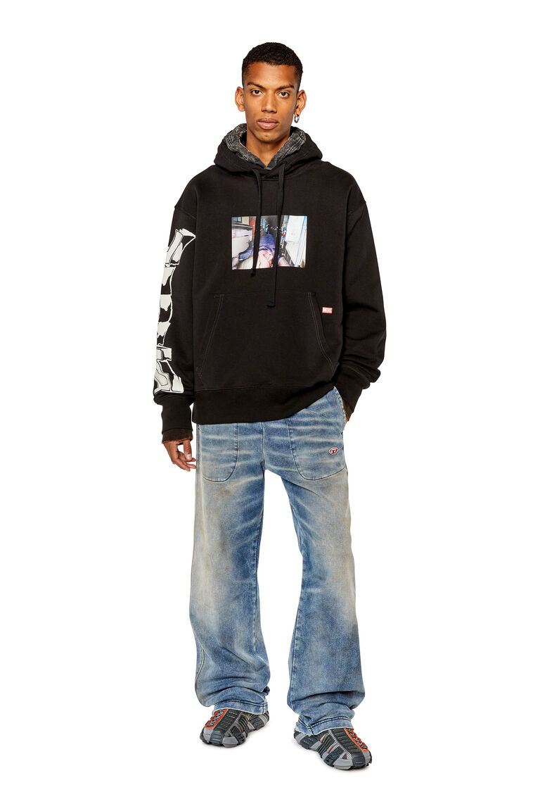 Men's Oversized hoodie with photo print | S-MACS-HOOD-L3 Diesel A035920IEAX