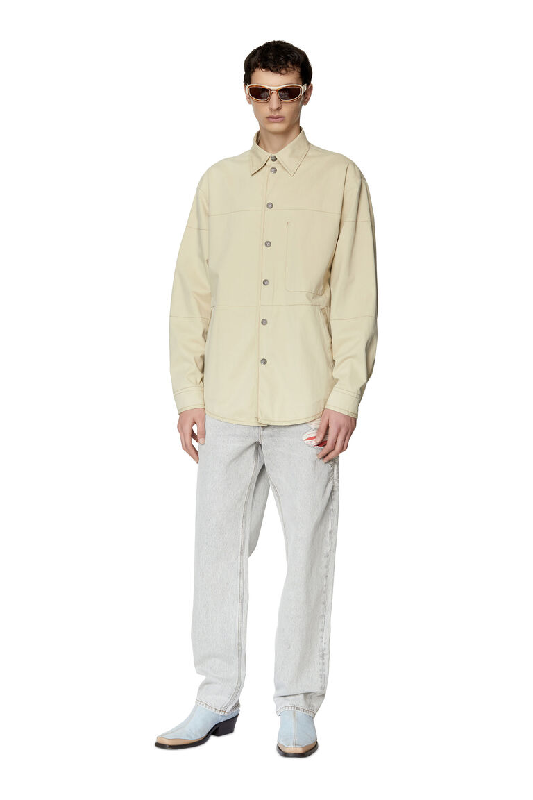 S-DOVES Man: Shirt jacket in peached twill | Diesel A061390PDAJ