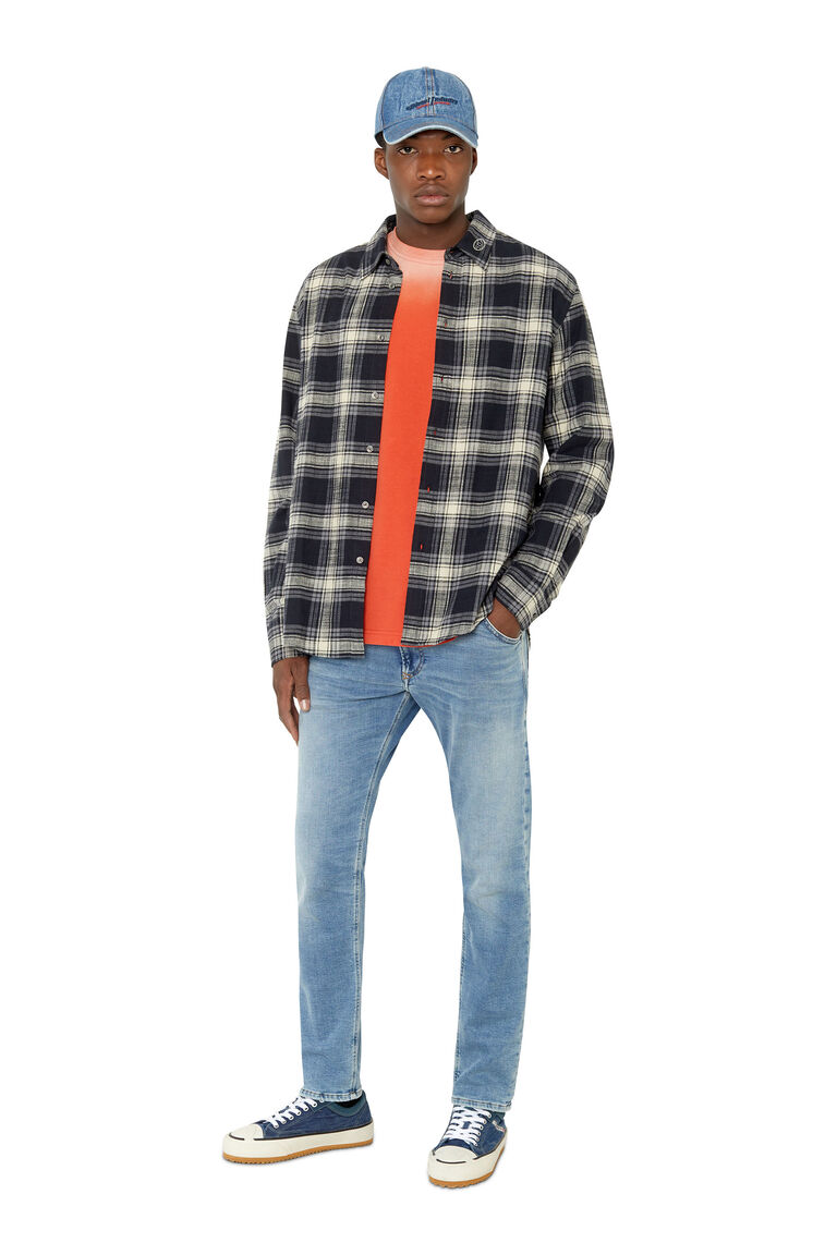 S-UMBE-CHECK-NW Man: Checked shirt in slub flannel | Diesel A062810NDAT
