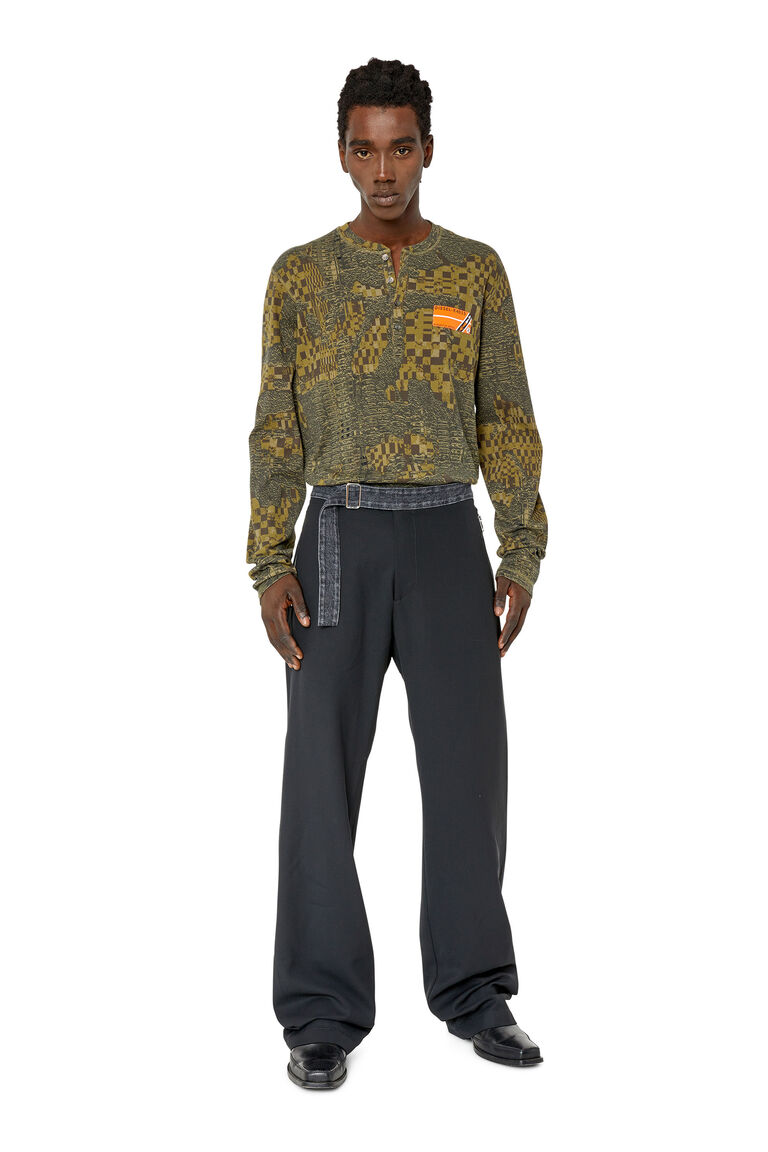 P-GOLD-A Man: Wool pants with denim waistband | Diesel A086140BJAE