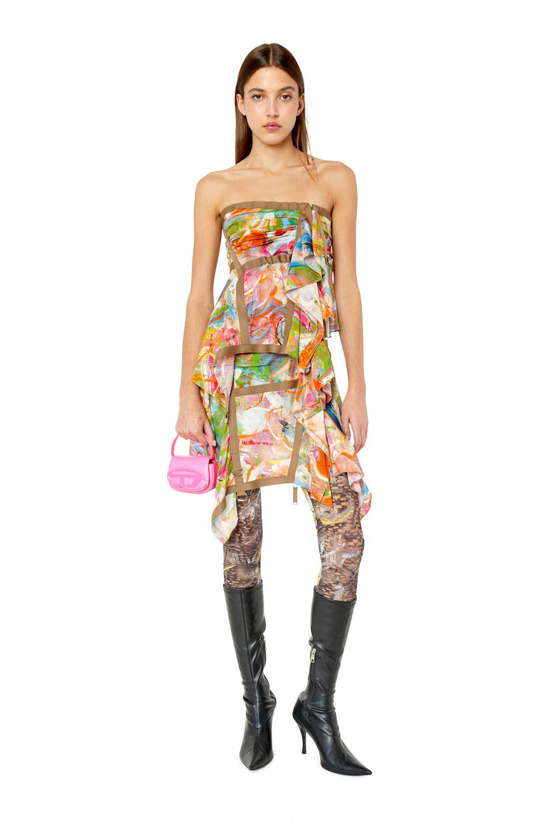O-DIANTHA-PRINT Woman: Mini skirt with abstract print | Diesel A086220BJAI