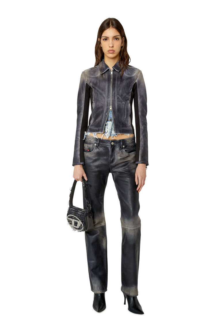 L-TAFY Woman: Panelled perforated-leather jacket | Diesel A087970WEAU