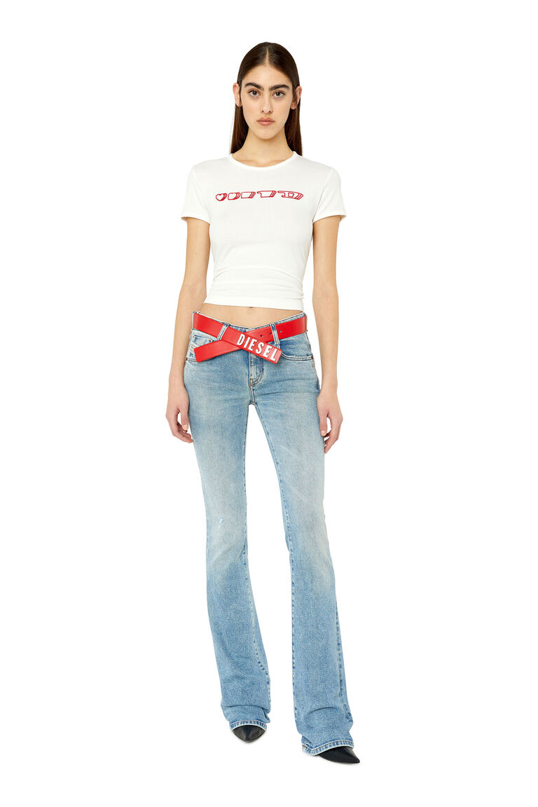 Women's T-shirt with logo embroidery | T-UNCUTIE-LONG-G1 Diesel A091220CCAB