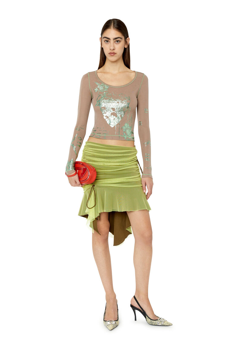 T-BALLERSI Woman: Long-sleeve top with metallic prints | Diesel A091320NFAP
