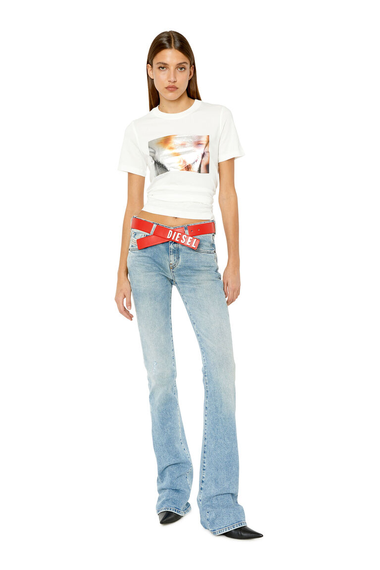 T-REG-G3 Woman: T-shirt with metallic blurry-face print | Diesel A095150ASUB