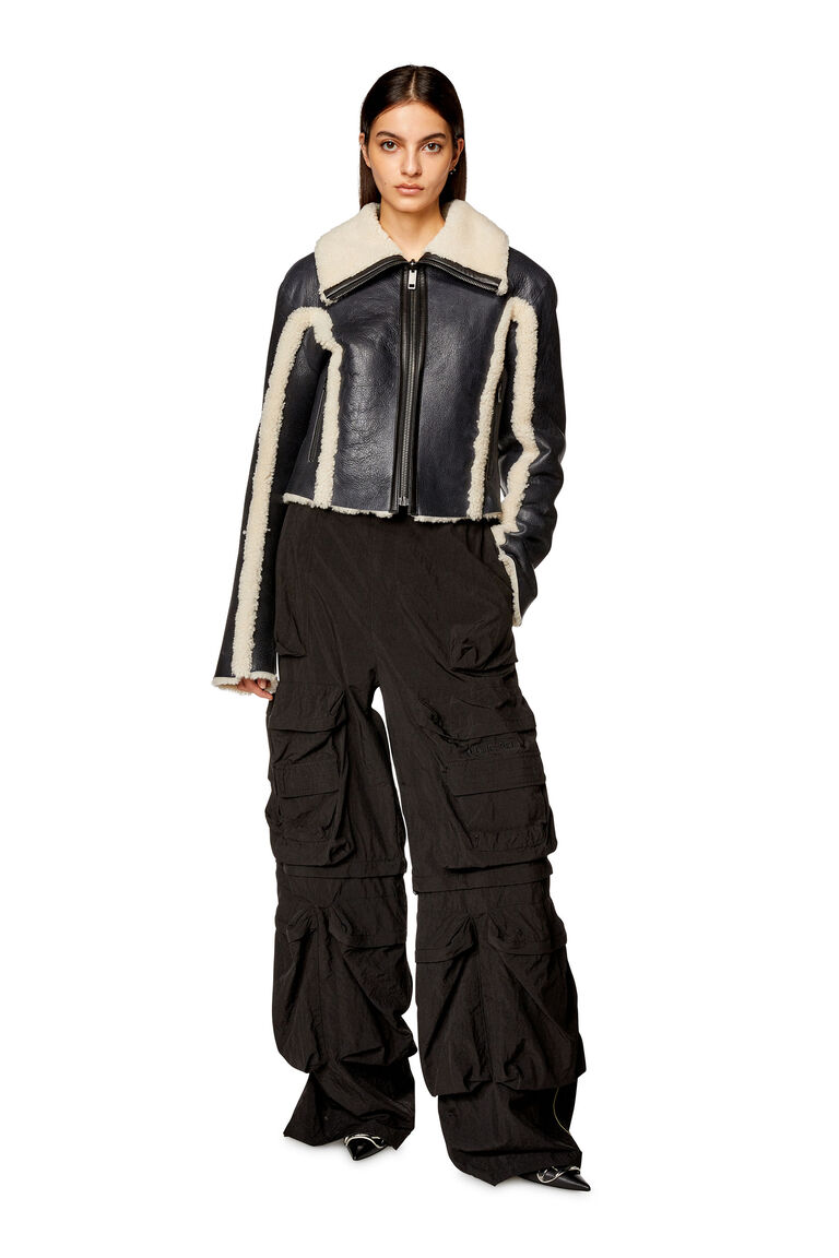 Women's Reversible colour-block shearling jacket | L-KRITI Diesel A104130WFAS