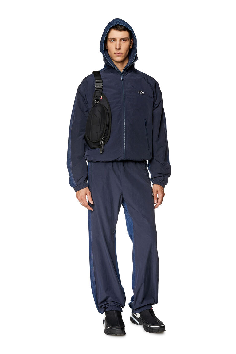 Men's Track jacket in wrinkled nylon and denim | J-BRIGHT Diesel A104320WFAM