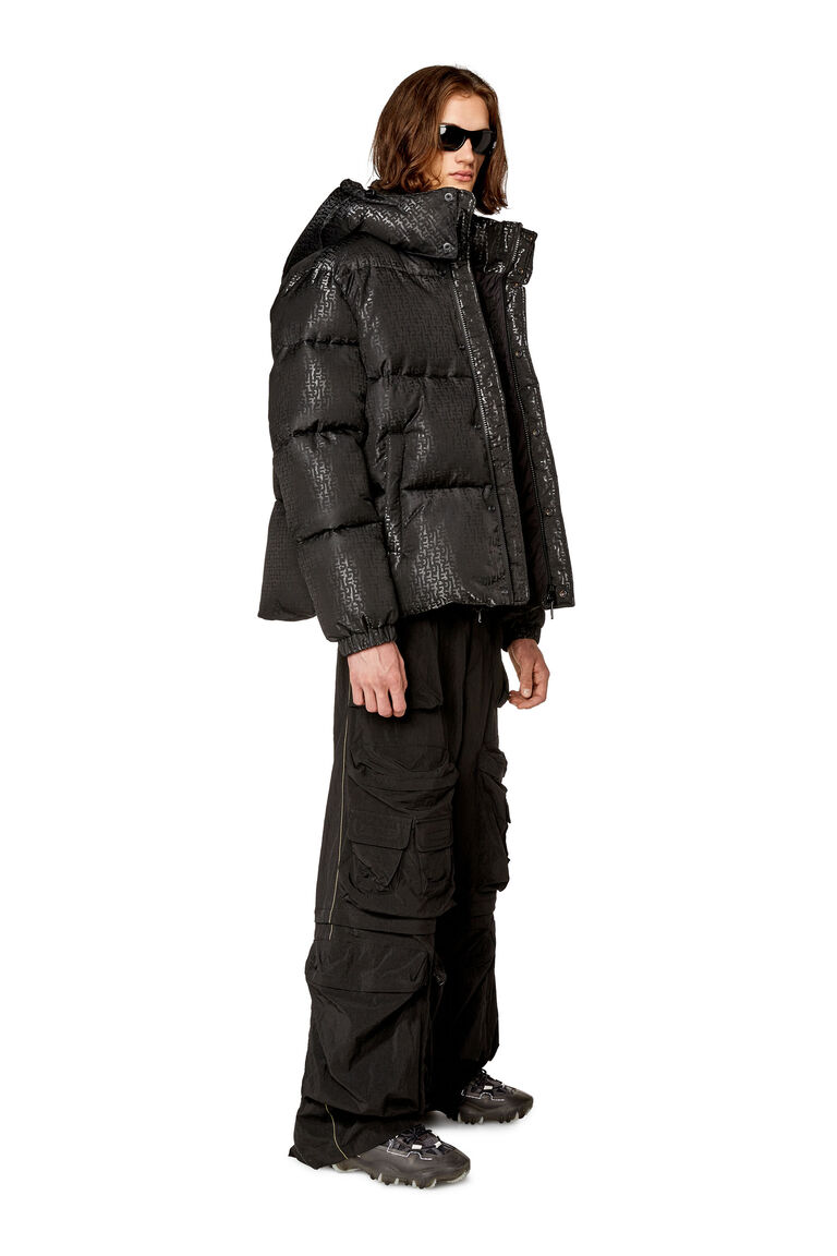 Men's Puffer jacket with monogram motif | W-ROLFYS-MON Diesel A104890DNAU