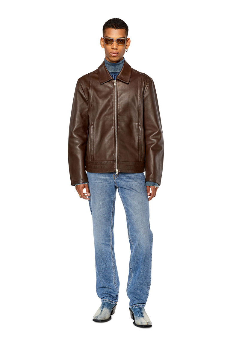 Men's Shirt jacket in supple leather | L-HUDSON Diesel A105140WFAN