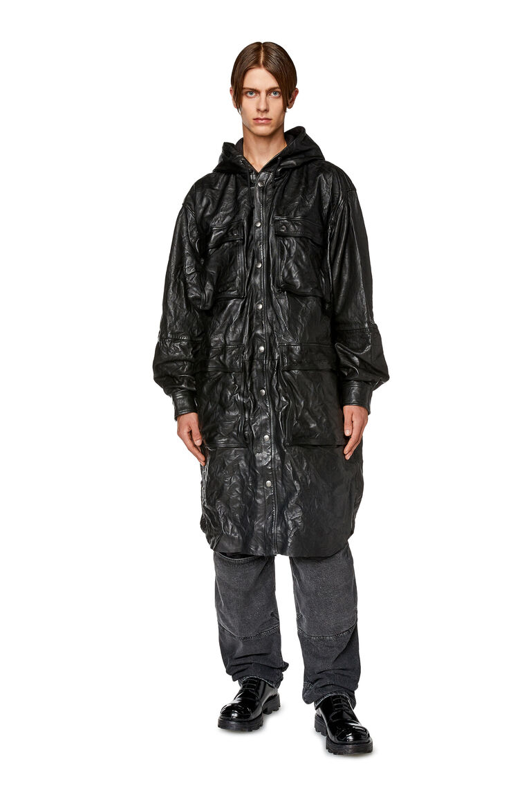 Men's Hooded coat in bubble leather | L-BAT Diesel A105210KJAJ
