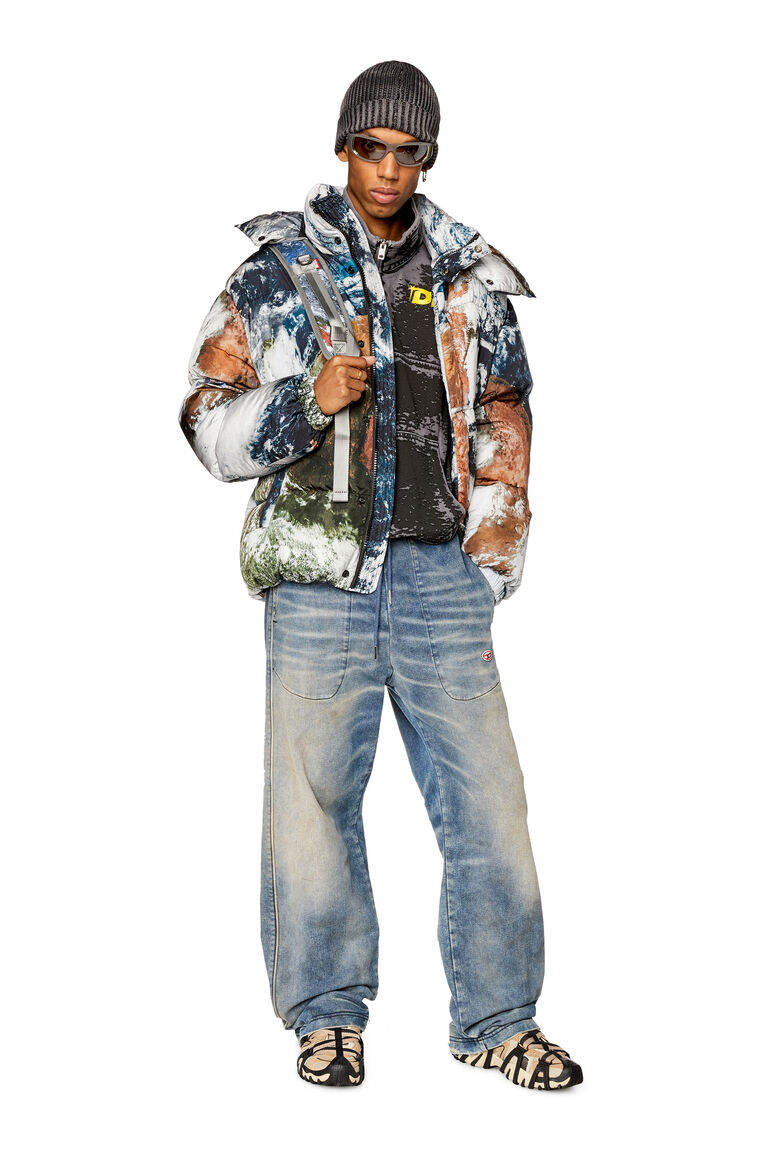 Men's Oversized burnout half-zip sweatshirt | S-ALUTE Diesel A106050QFAF