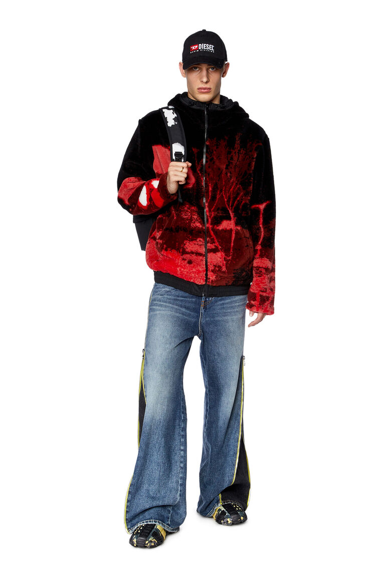 Men's Teddy-fleece hoodie with graphic motif | S-MONTY Diesel A106110LICD