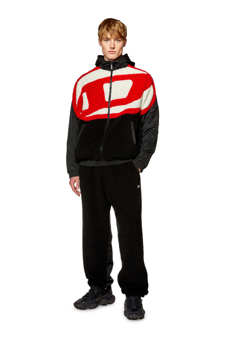 Men's Track jacket in nylon and teddy fleece | S-OVADY Diesel A106130QFAH