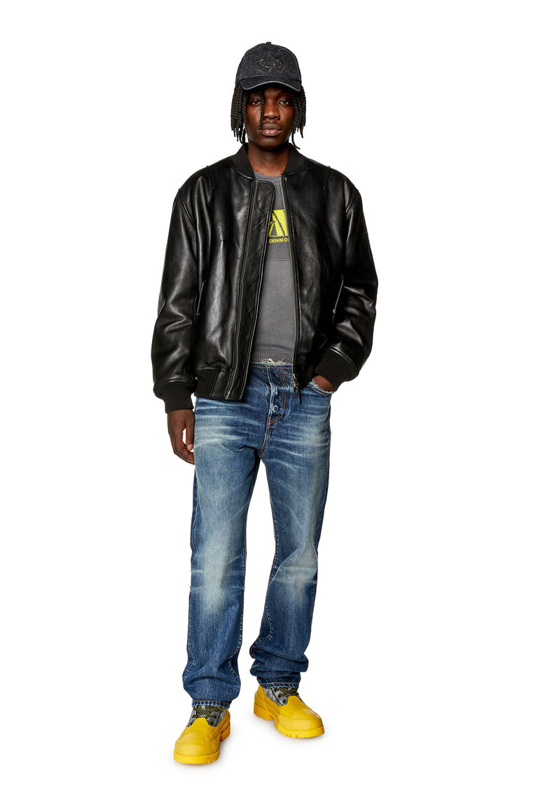 Men's Padded jacket in tumbled leather | L-PRITTS Diesel A106760HJAC