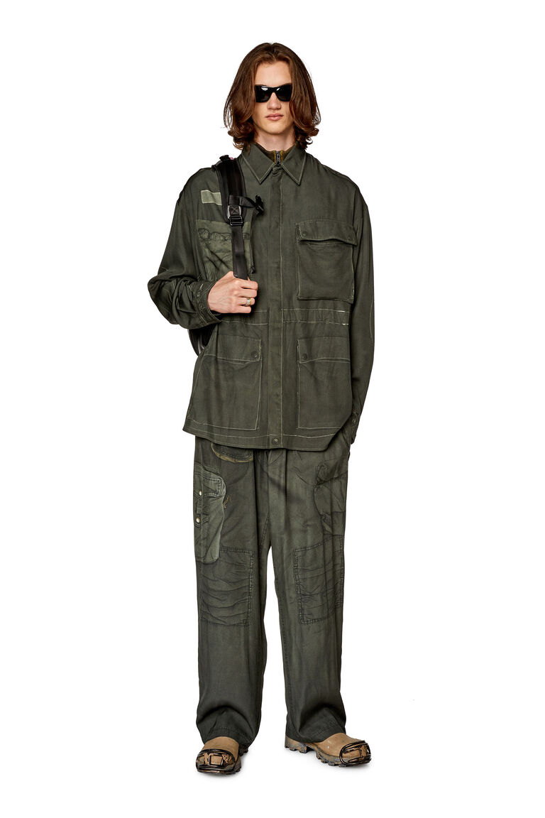 Men's Trompe l'oeil trousers with military print | P-FERGY-POP Diesel A107860KJAK