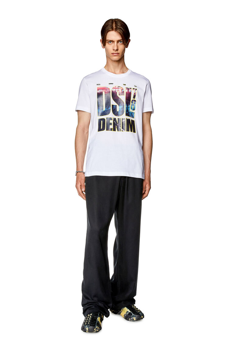 Men's T-shirt with DSL 78 Denim print | T-DIEGOR-L7 Diesel A110690CATM
