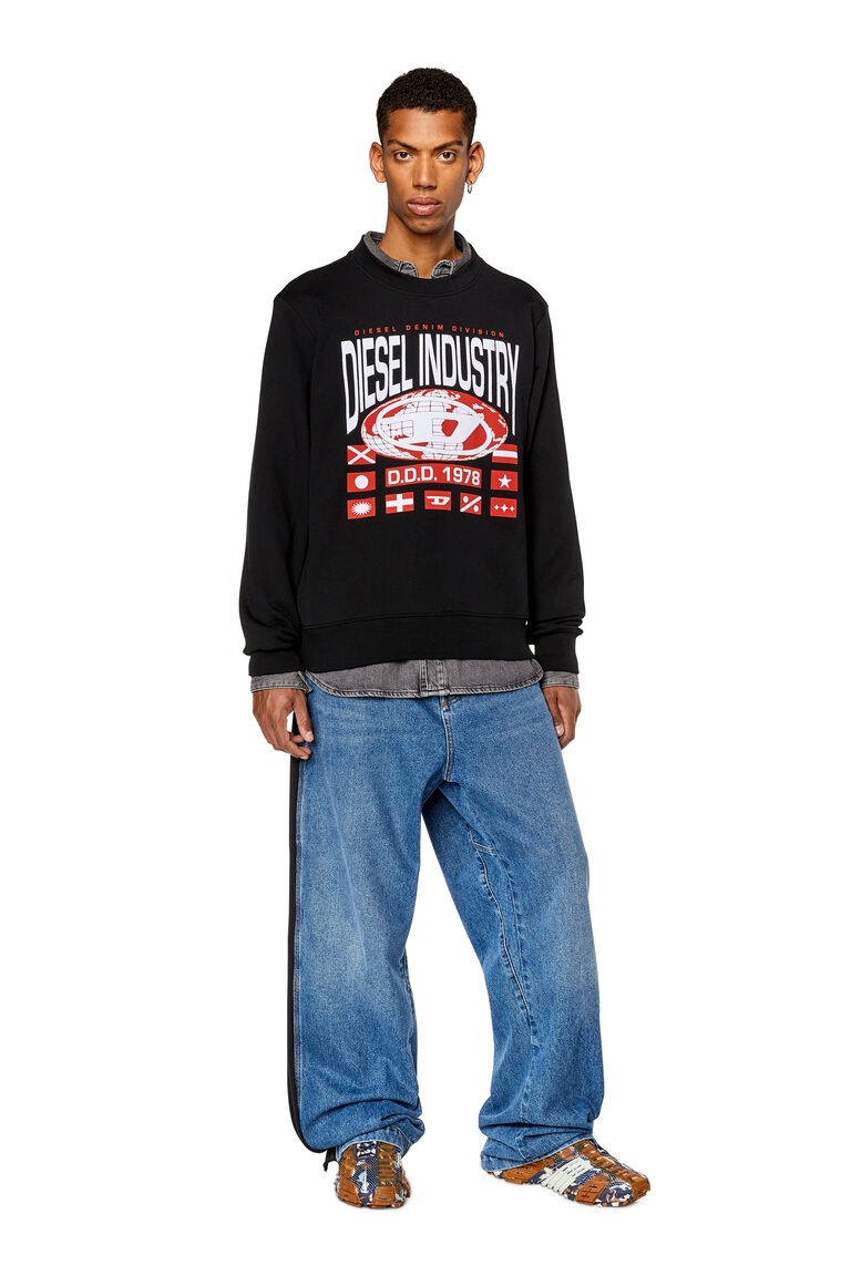 Men's Sweatshirt with two-tone logo print | S-GINN-L4 Diesel A110770JFAV