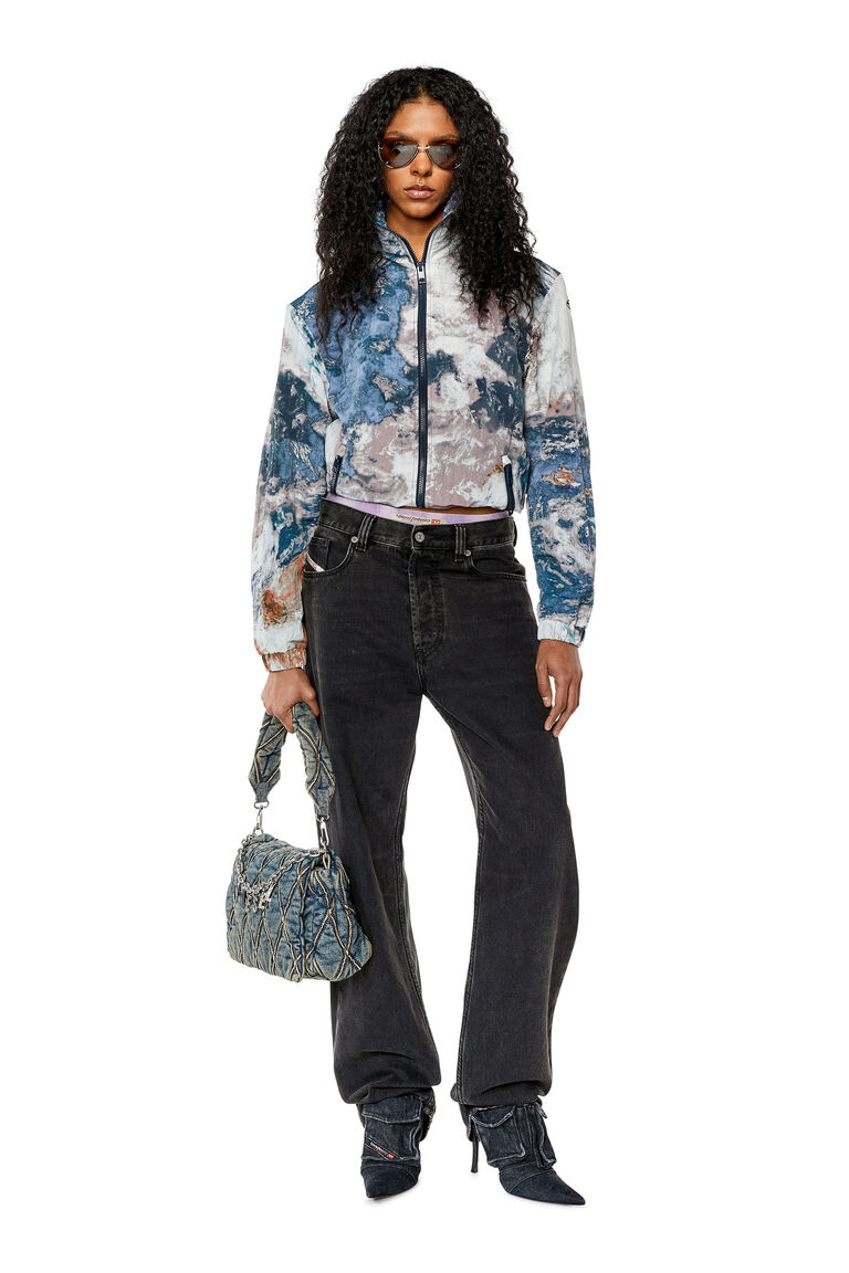 Women's Hooded jacket with Planet print | G-WARREL-CMF Diesel A112390AJAE