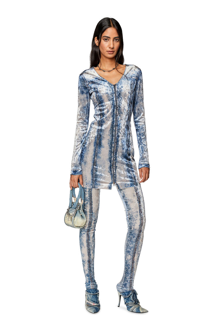 Women's Chenille leggings with denim print | P-KOLVET Diesel A115010NIAN