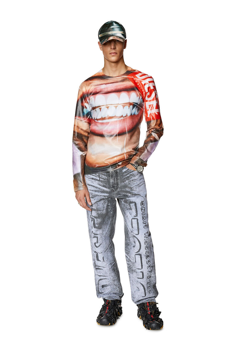Men's Long-sleeve T-shirt with smile print | T-NIBE-LS Diesel A118120AKAB