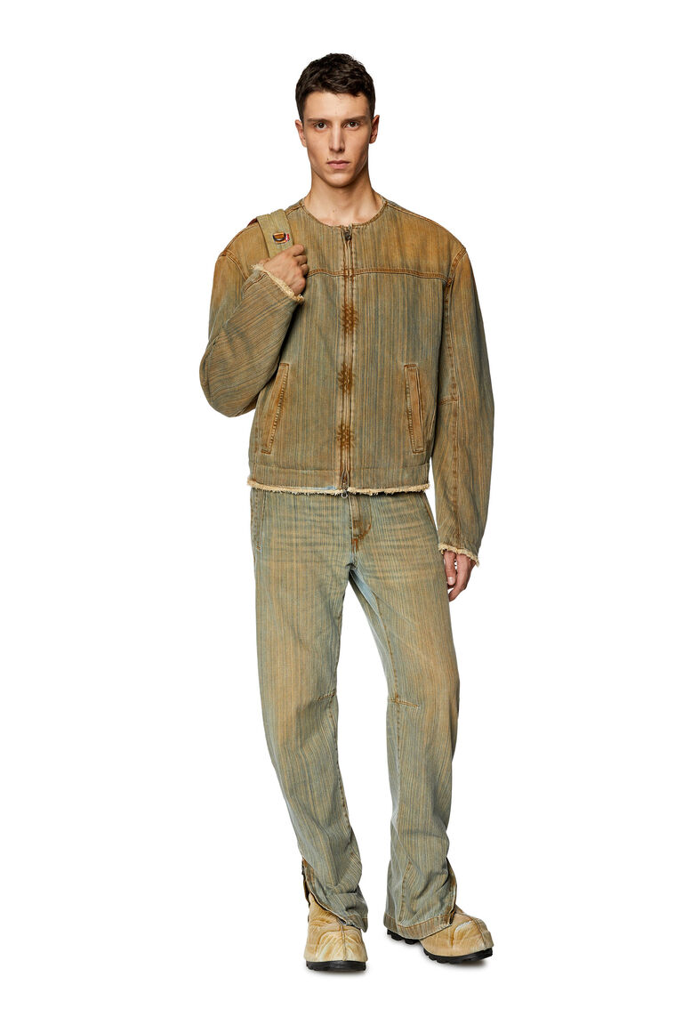 Men's Zipped jacket in streaky denim | D-MARGE-FSD Diesel A1182509I07