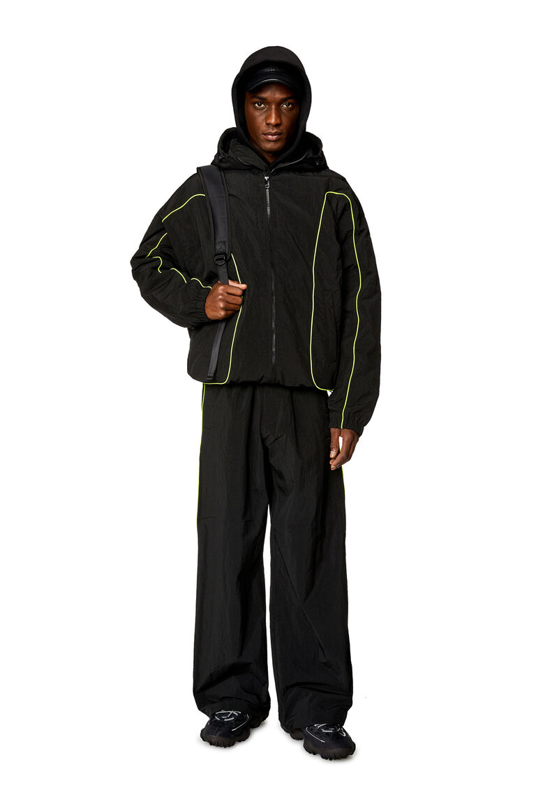 Men's Padded hooded jacket in wrinkled nylon | J-GREEN Diesel A120970HJAE