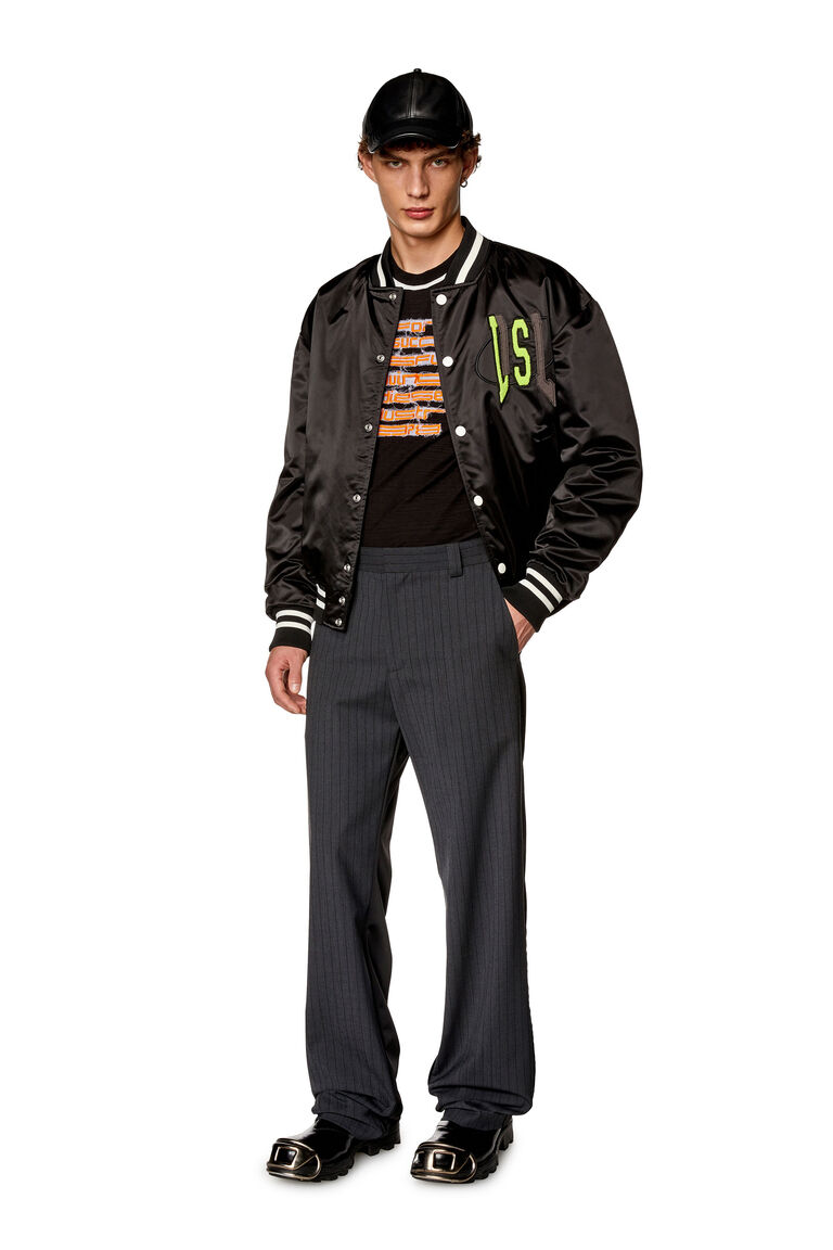 Men's Satin track jacket with LIES patches | J-START Diesel A122430KKAM