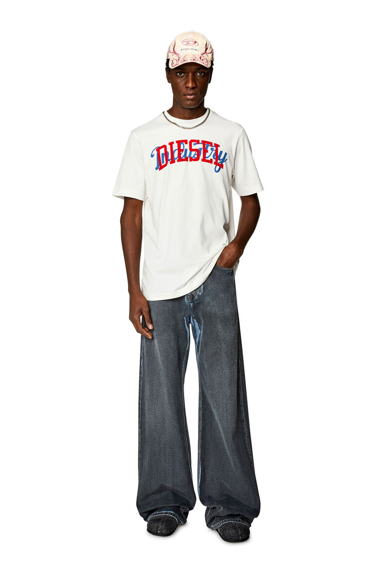 Men's T-shirt with contrasting Diesel prints | T-JUST-N10 Diesel A124410GRAI