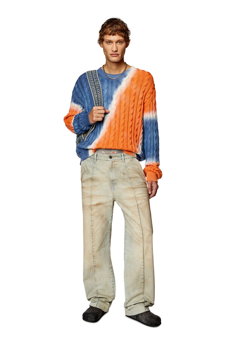 Men's Tie-dye jumper in cable-knit cotton | K-JANCI Diesel A124590CNAQ