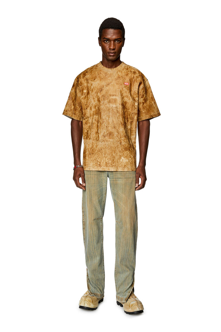 Men's Leather-effect cotton T-shirt | T-MASSI Diesel A124890GFAN