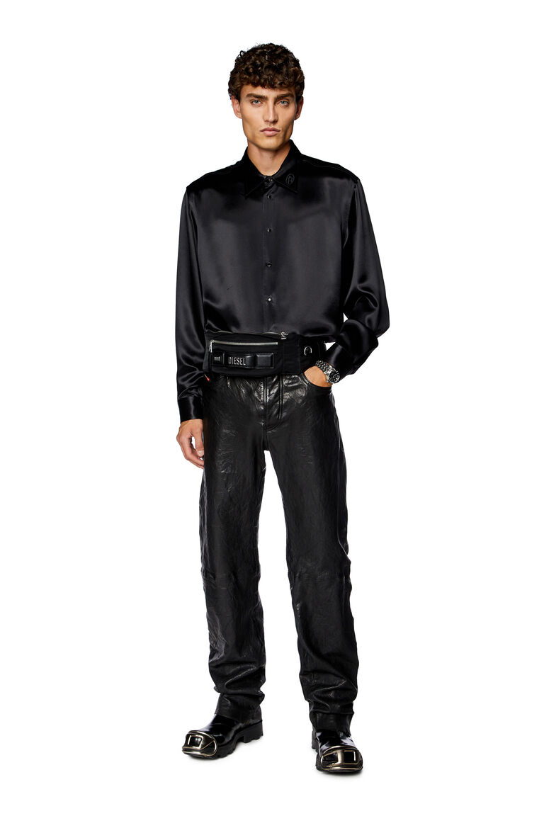 Men's Textured waxed-leather pants | P-MACS-LTH Diesel A133920KJAJ