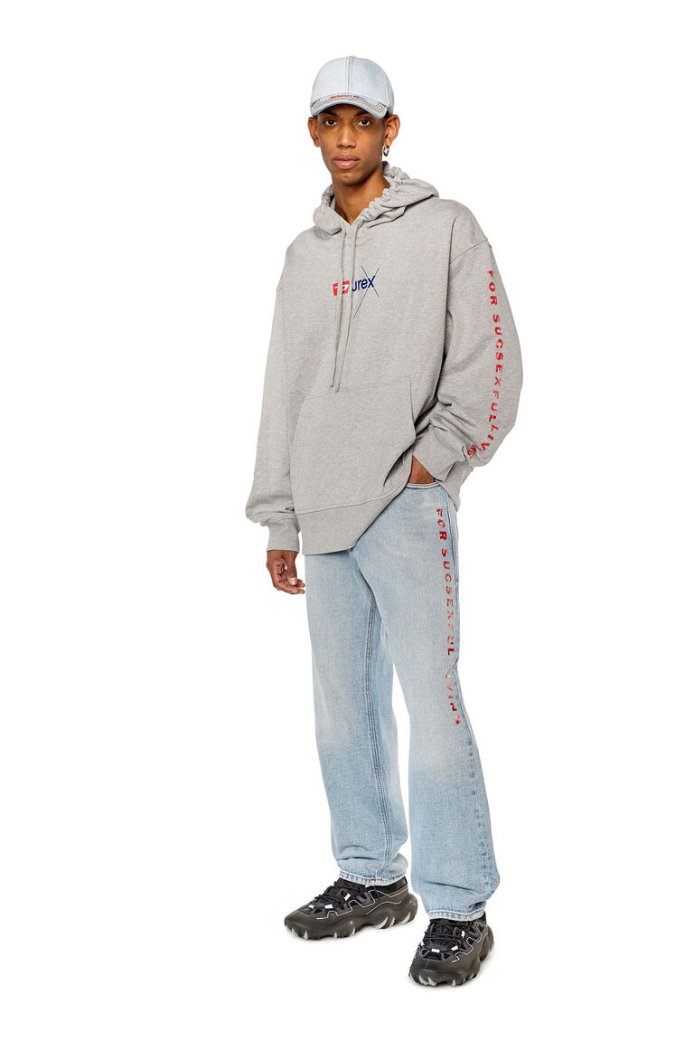 Men's M谷lange hoodie with Durex logo | DX-S-MACS-HOOD Diesel P011250KIAC