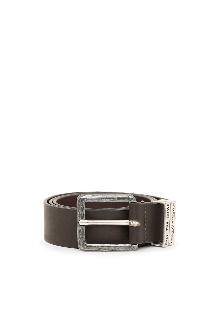 B-GUARANTEE-A Man: Leather belt with burnished hardware | Diesel X08532PR227