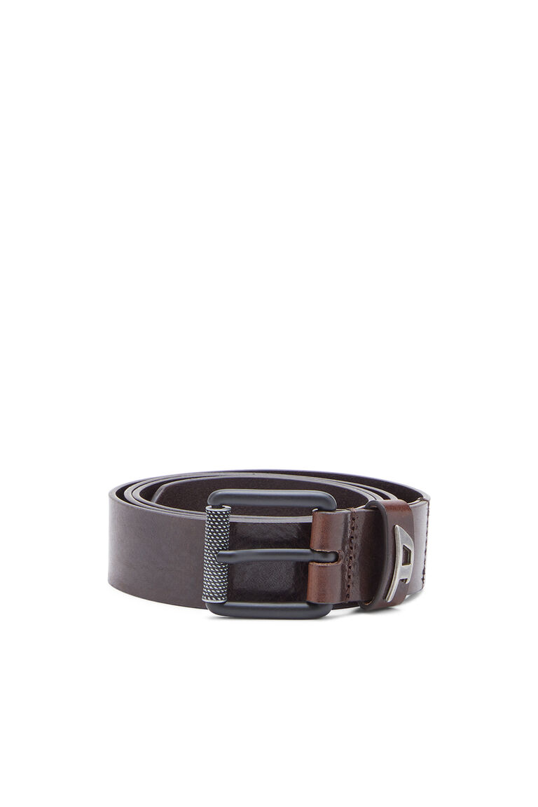 B-DAVE II Man: Shiny leather belt with logo loop | Diesel X09396P1506