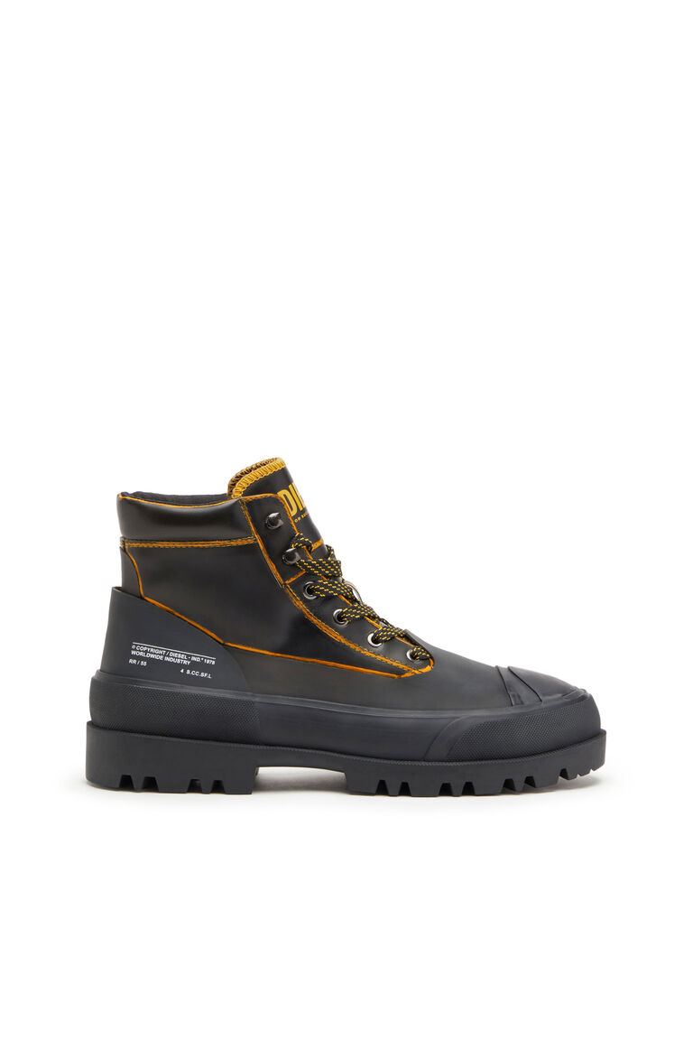 D-HIKO BT X Man: Combat boot in leather and rubber | Diesel Y03053P1856