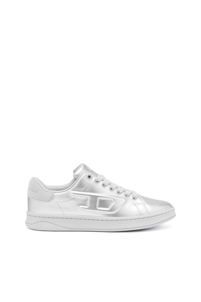 Women's S-Athene Low W - Metallic sneakers with embossed D logo | S-ATHENE LOW W Diesel Y03193P5581