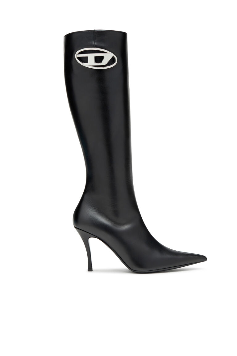 Women's D-Venus HBT - Leather boots with oval D plaque | D-VENUS HBT Diesel Y03207P5088