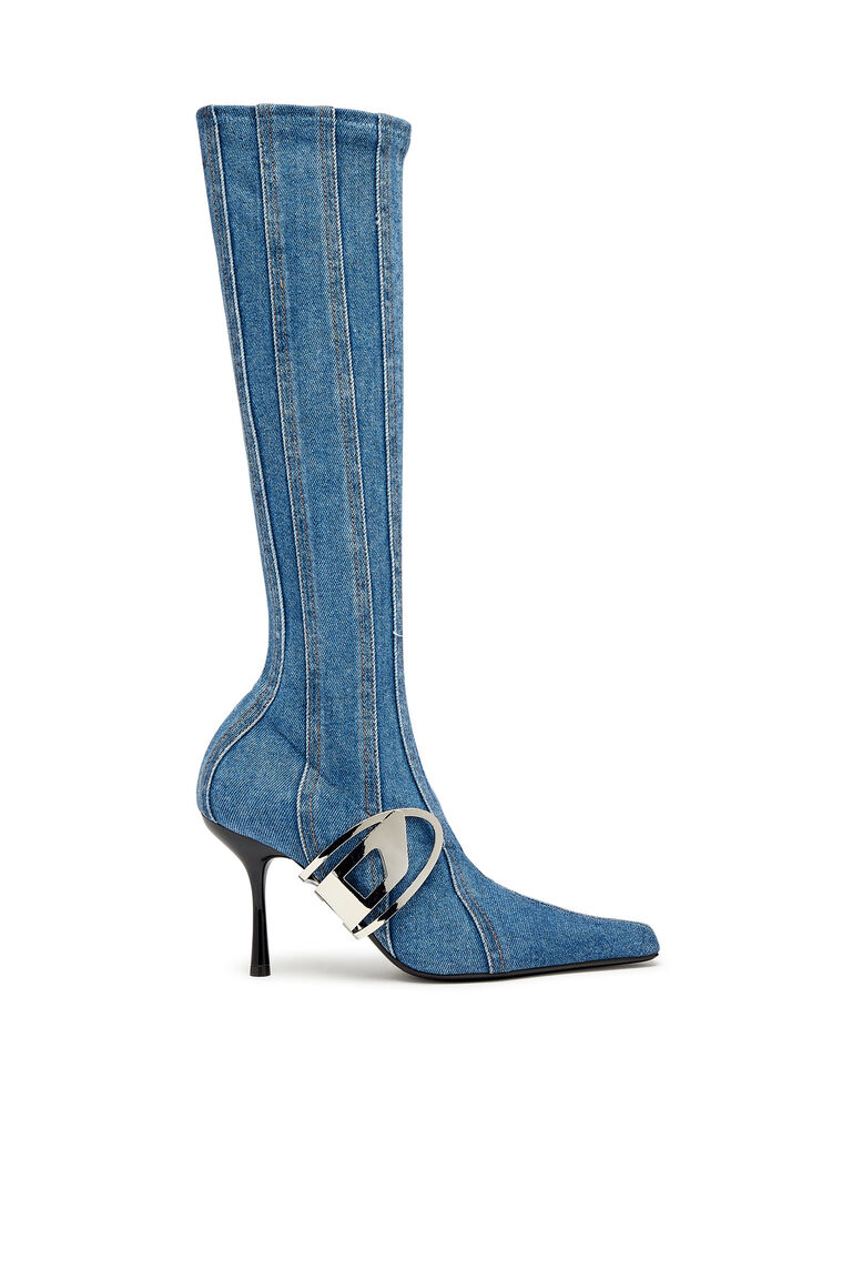Women's D-Eclipse KBT - Knee-high boots in stretch denim | D-ECLIPSE KBT Diesel Y03222P0585