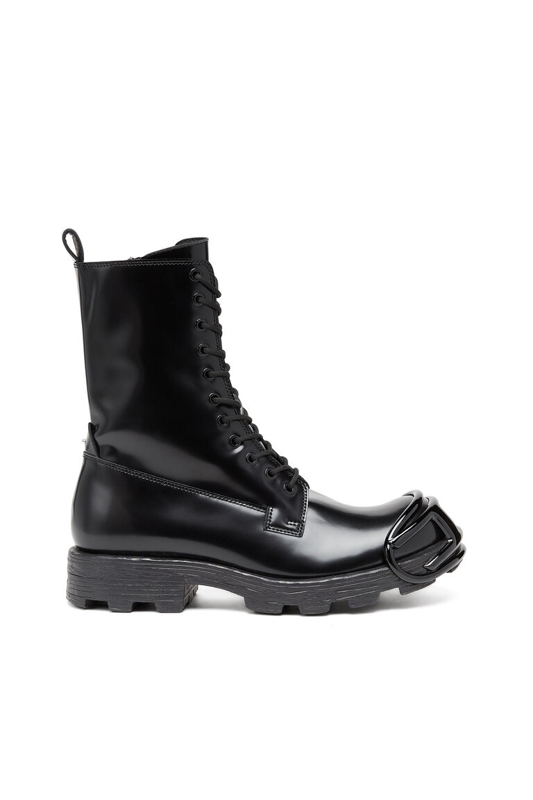 Men's D-Hammer BT D - Leather boots with oval D toe guard | D-HAMMER BT D Diesel Y03228P4471